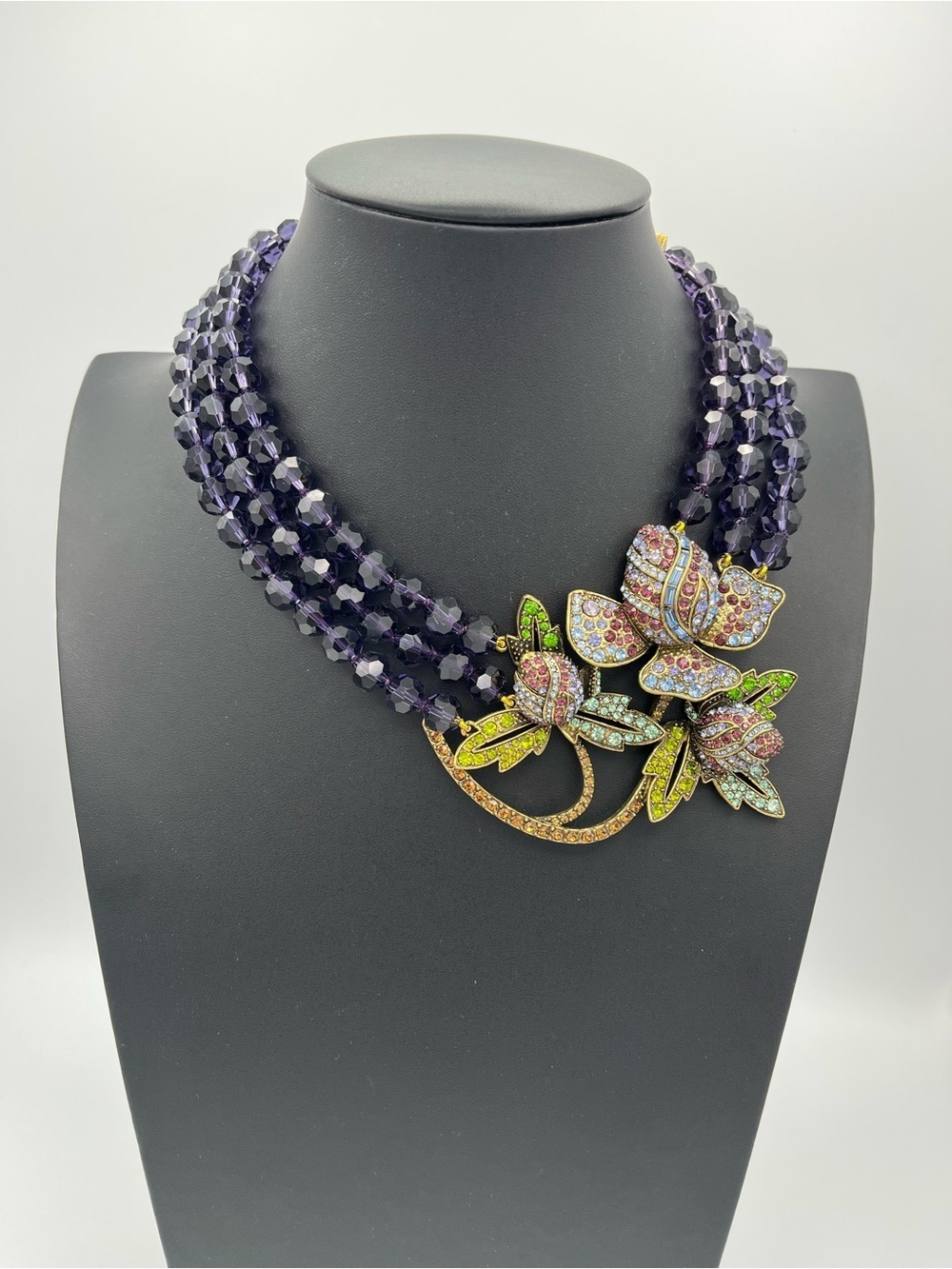 Heidi Daus "Bloom in Love" Retired Crystal Statement Necklace